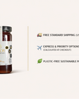 Jar of with honey Troy Greek Raw Honey branding on a white background, featuring shipping and packaging information.